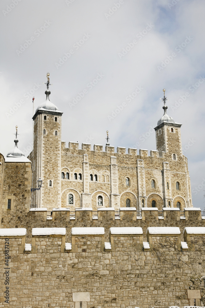 Snow covered Tower of London