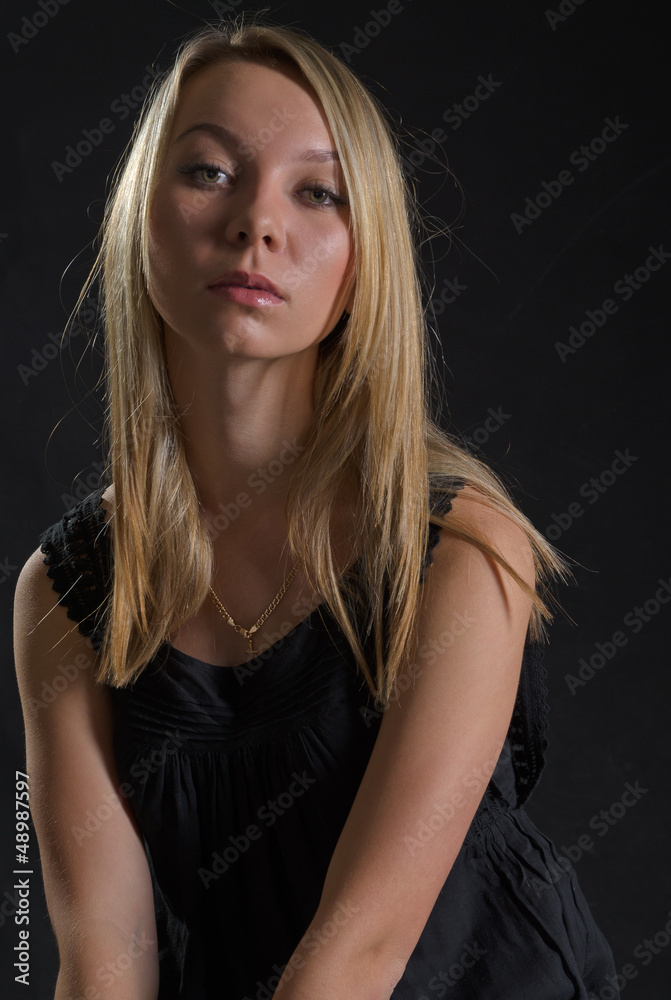 Portrait of serious blonde woman Portrait of serious blonde woman