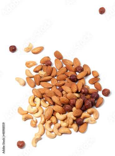 Roasted cashews, hazelnuts and almonds nuts