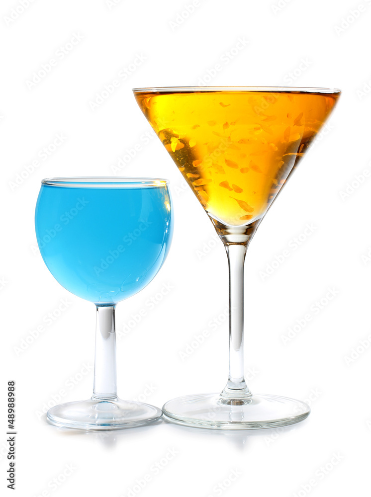 Yellow and blue coctails Yellow and blue coctails