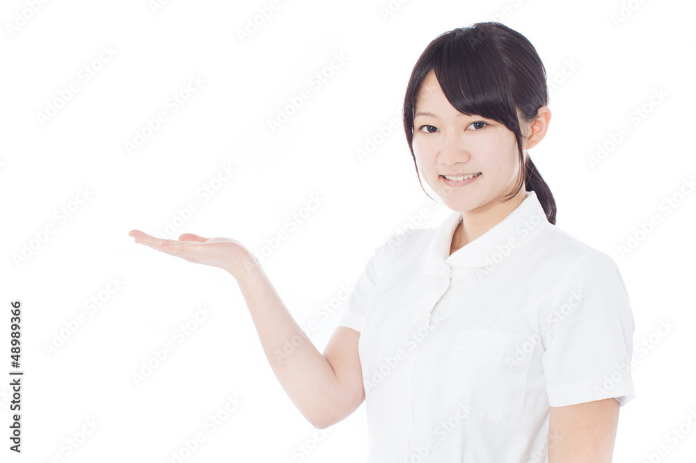 案内する女性看護士 案内する女性看護士
