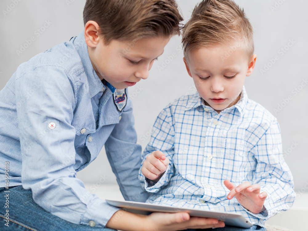 Boys with tablet pc Boys with tablet pc