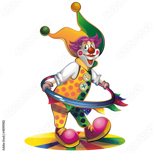 Сlown with a hoop