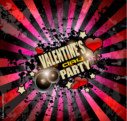Valentine's Day party invitation flyer background