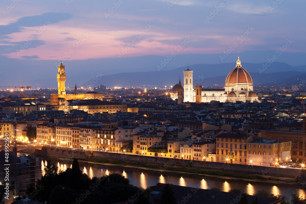 Florence after sunset, Dumo and Santa Maria del Fiore, Firenze