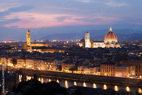 Florence after sunset, Dumo and Santa Maria del Fiore, Firenze © honzahruby