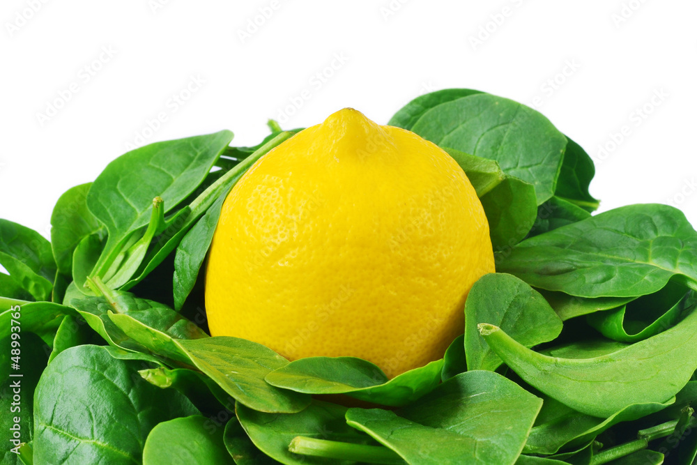 Lemon in spinach