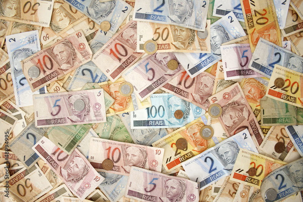 Fototapeta premium Brazilian money background