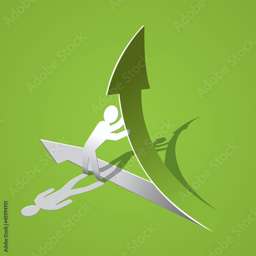 paper man with arrow