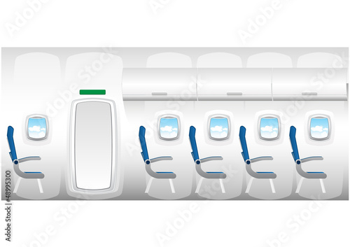 Illustration of plane - jet interior with seats