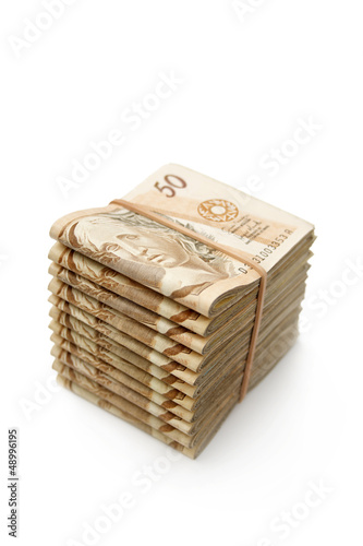 Fifty reais pile