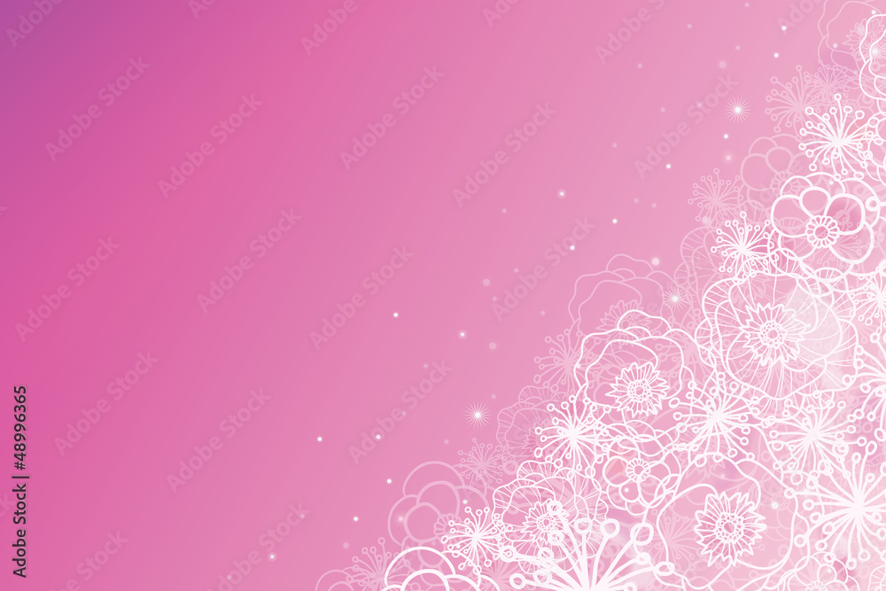 Vector pink glowing flowers magical horizontal background with Vector pink glowing flowers magical horizontal background with