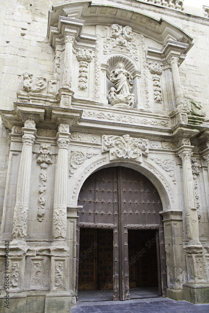 Church facade and entrance