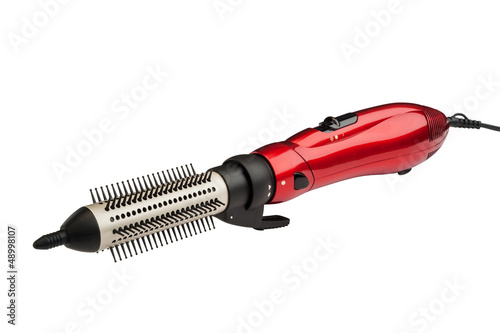 Glamorous red hair dryer and curler
