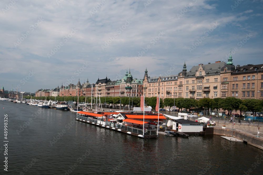Street cafes along the embarkment, Stockholm Street cafes along the embarkment, Stockholm