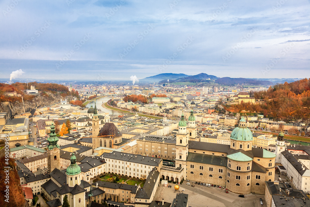 View of Salzburg city from Hohensalzburg fortress