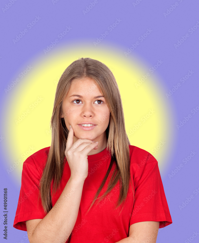 Fototapeta premium Pensif jeune fille