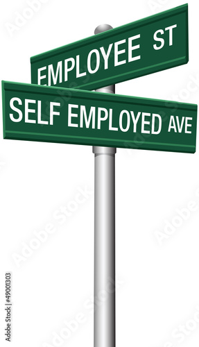 Self employed or employee street signs © Michael Brown
