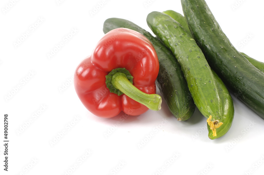 Red peppers and cucumbers