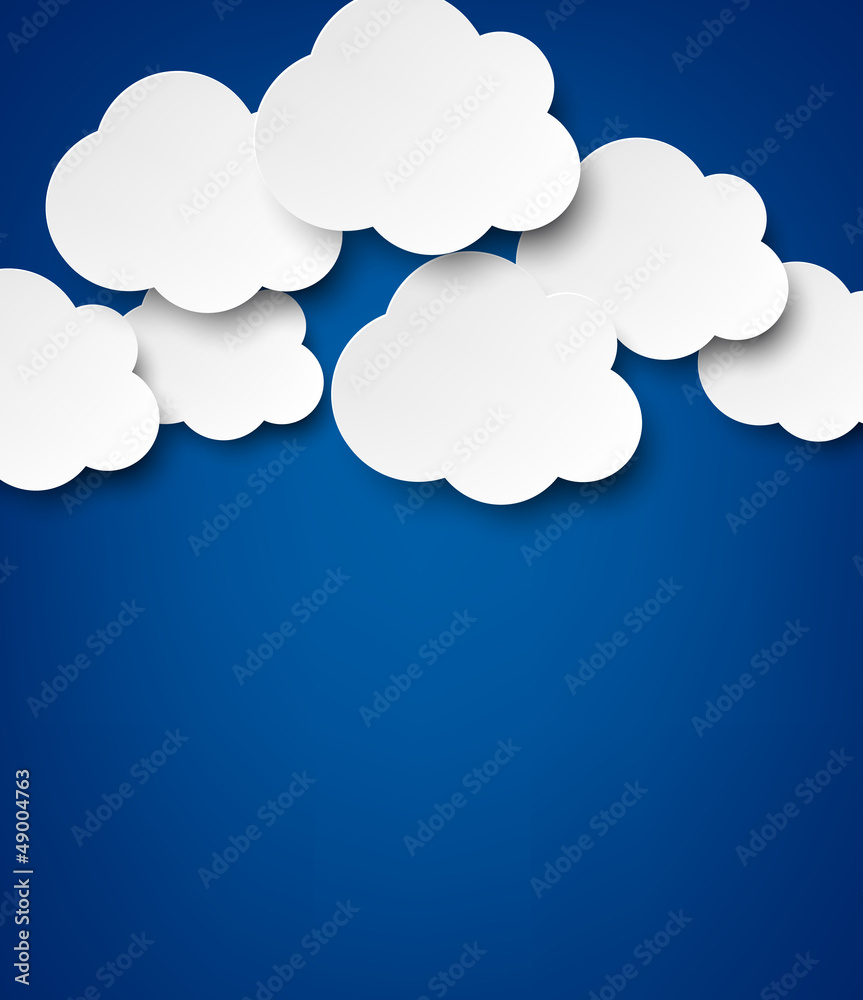 Paper white clouds on blue. Paper white clouds on blue.