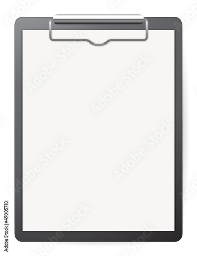 Black record board with white paper