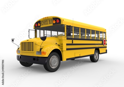 School Bus Isolated on White Background