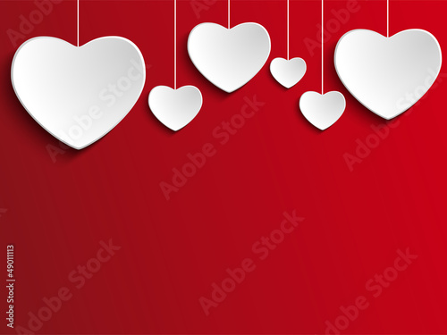 Valentine Day Heart on Red Background