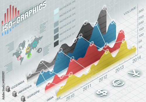 infographic  histogram set elements in various colors