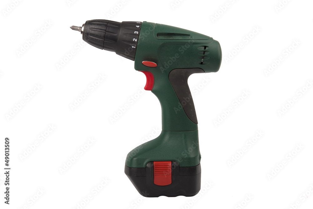 Cordless screwdriver isolated on white Cordless screwdriver isolated on white