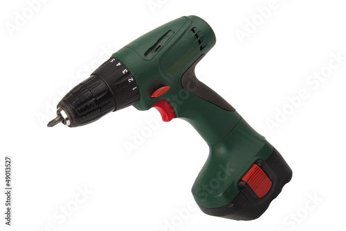 Cordless screwdriver isolated on white