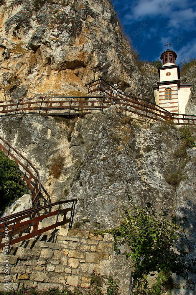 The church in rock at Basarbovo monastery, Bulgaria