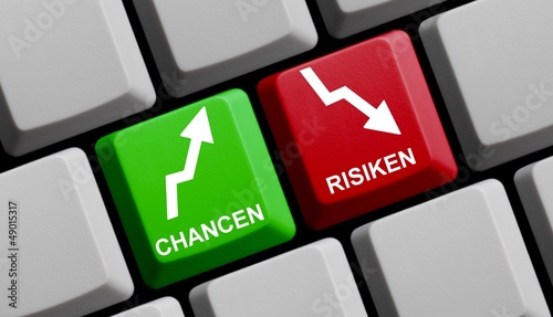Billede på lærred Chancen und Risiken abwägen