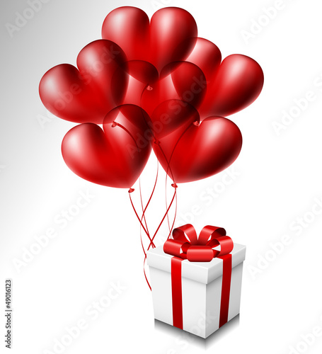 Heart balloon set with gift box