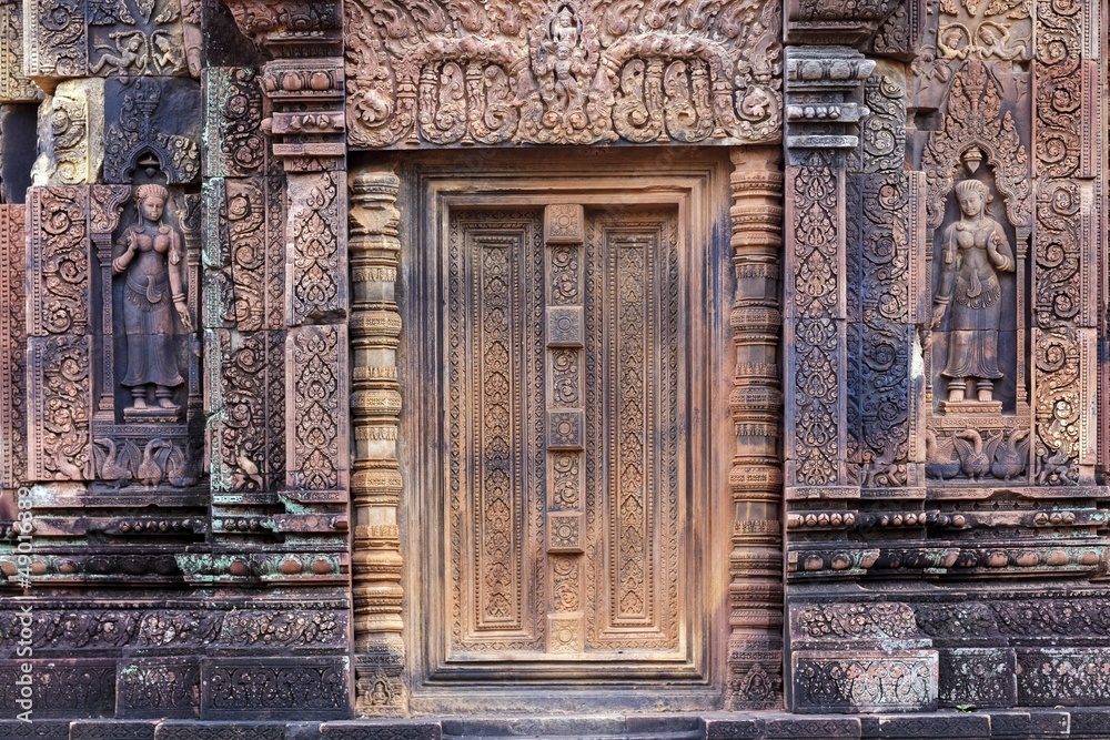 Khmer temple door