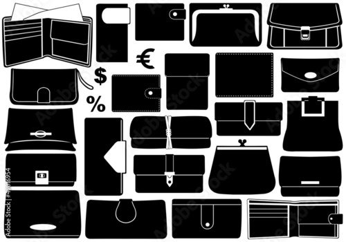 Set of different wallets