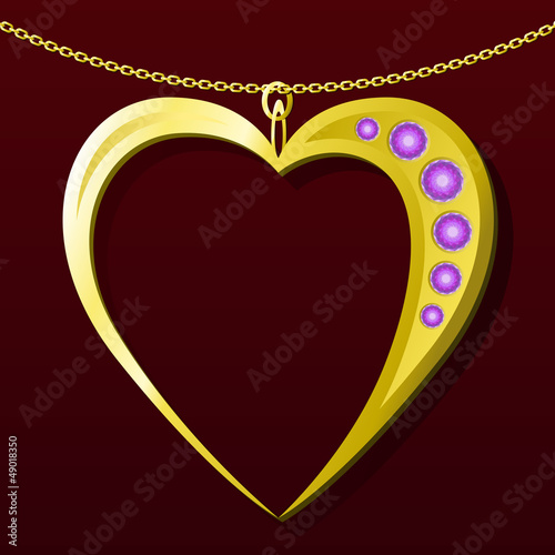 Valentine gold pendant gift