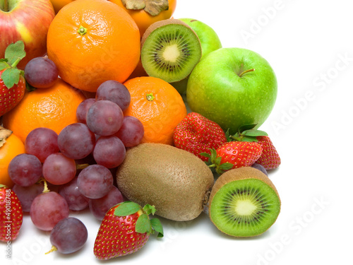 fresh fruit on a white background close-up
