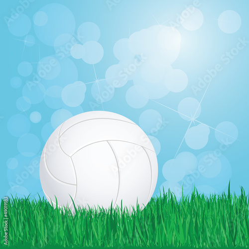 volleyball on grass