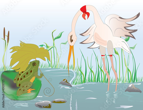 Frog and stork