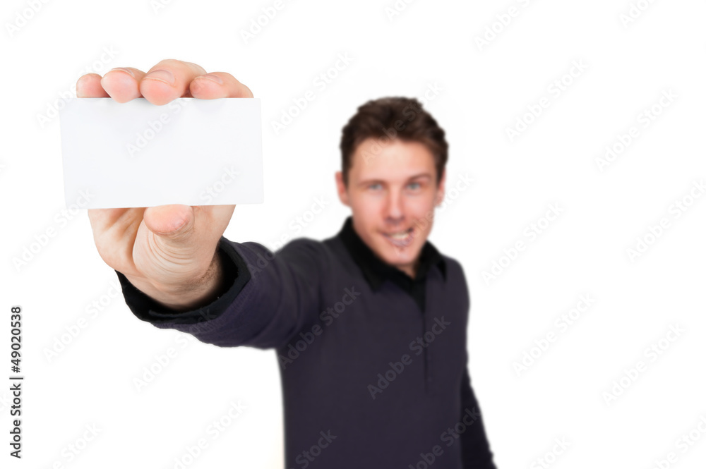 man with business card man with business card