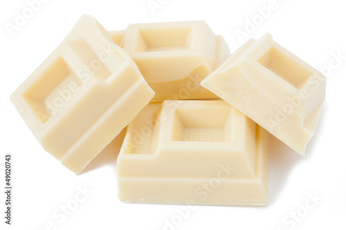 White chocolate isolated on white background