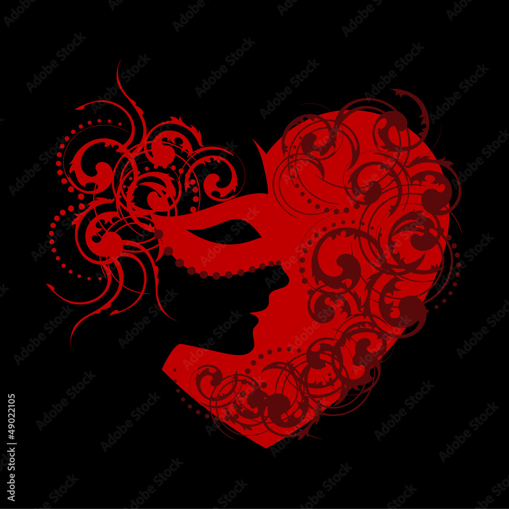 heart with mask