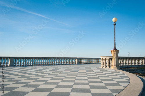 Mascagni terrace in front of the sea, Livorno. Tuscany, Italy. © pio3