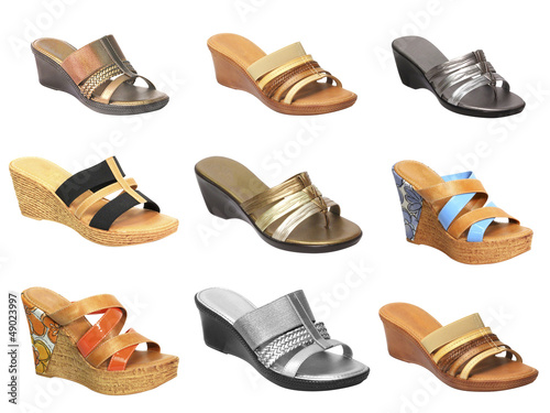New women's fashion sandals isolated on white