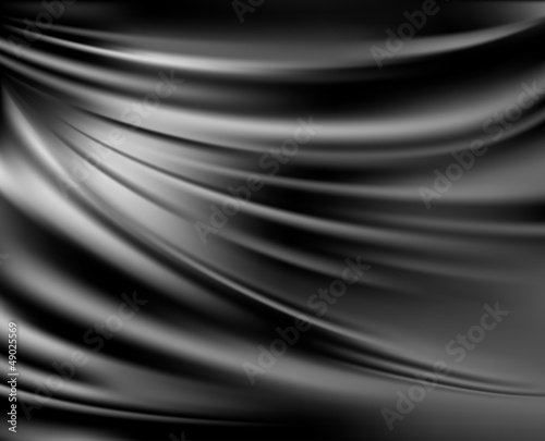 Black abstract satin curtain background