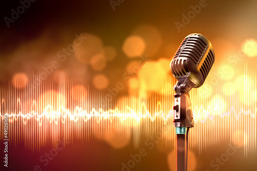 Obraz na płótnie audio microphone retro style