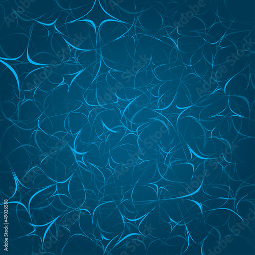 Blue abstract background with curves lines