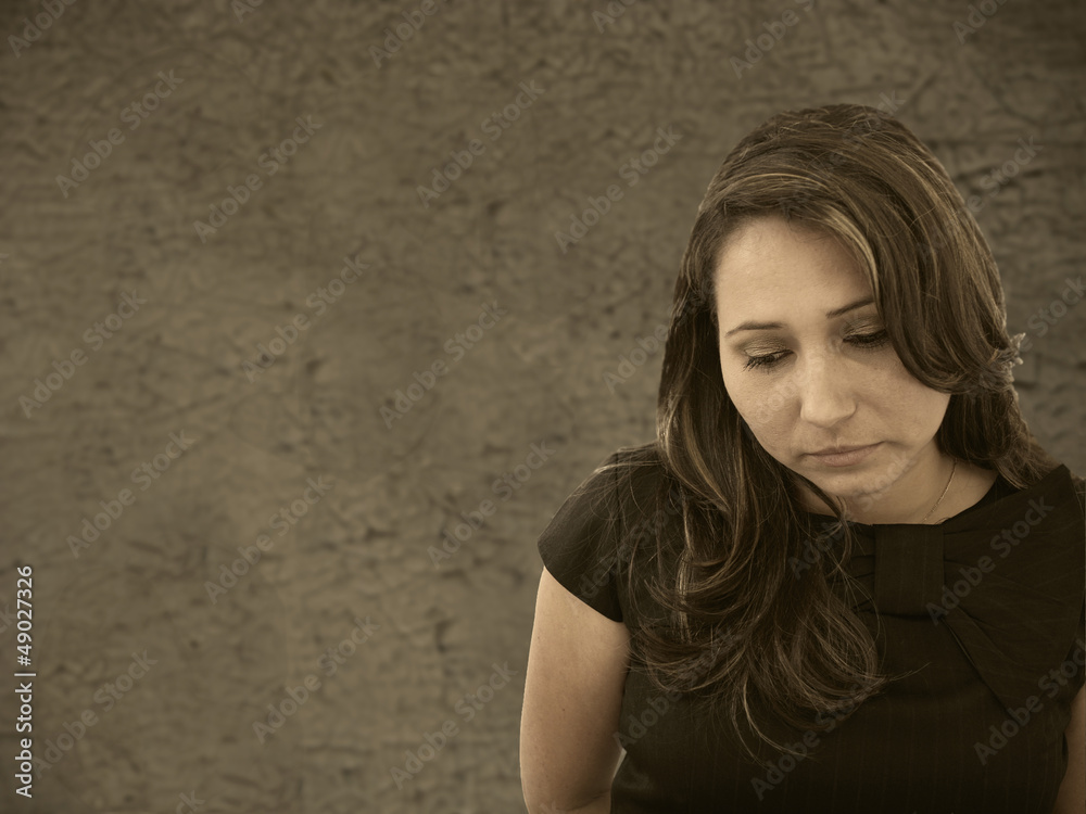 Naklejka premium Woman with sad expression