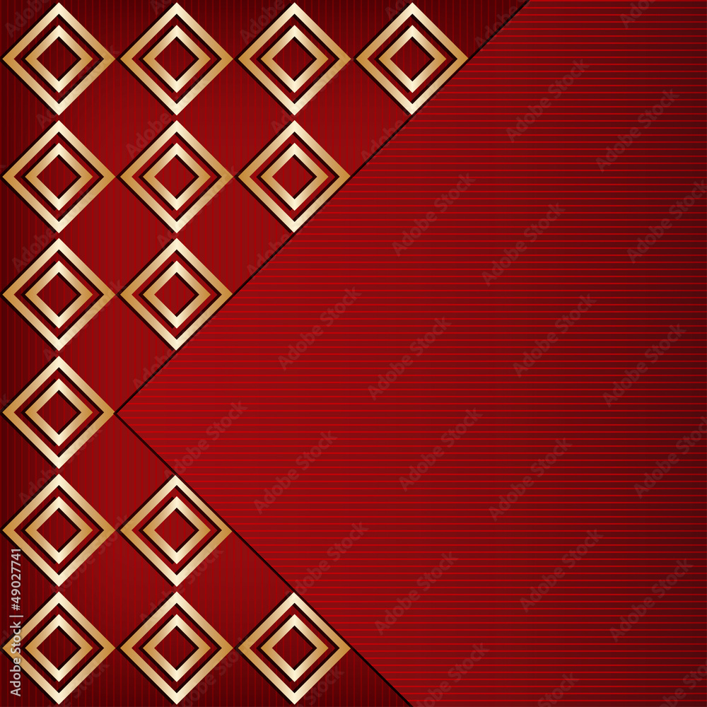Brown background with gold pattern - vector illustration