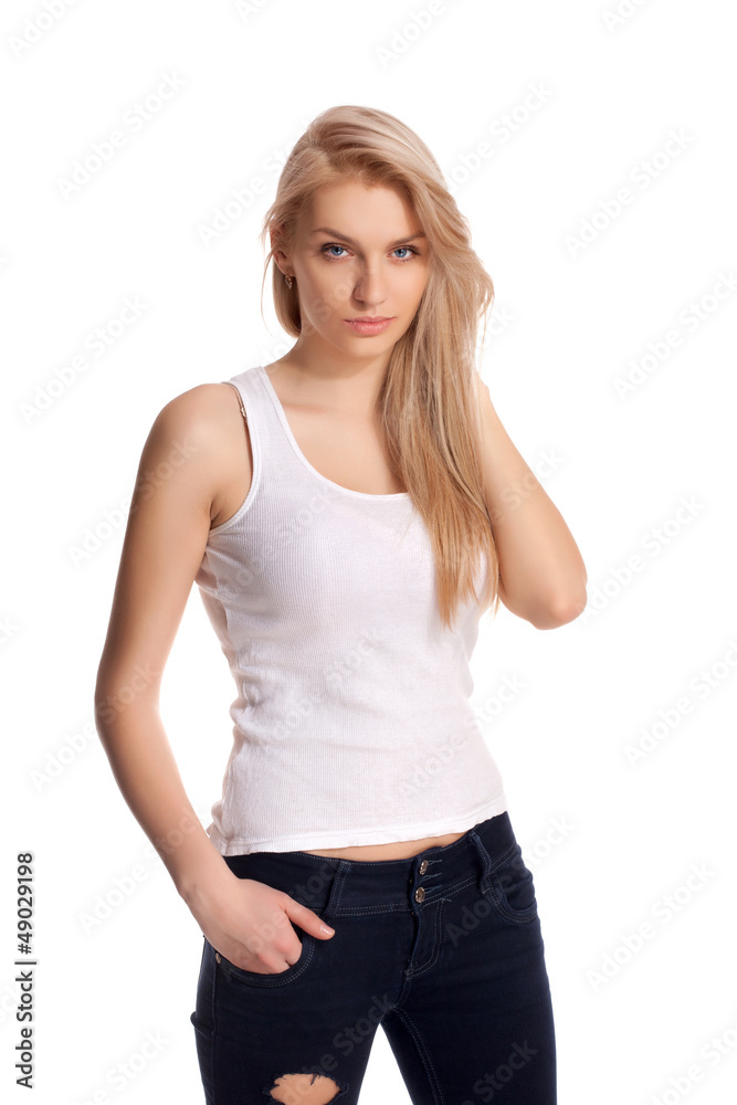 Fototapeta premium Portrait of blond teenage